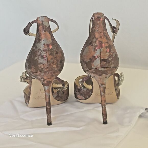 Jimmy Choo Bobbie Heels Shoes Brand New w/ box Sz 39 Rhinestones - Picture 6 of 15